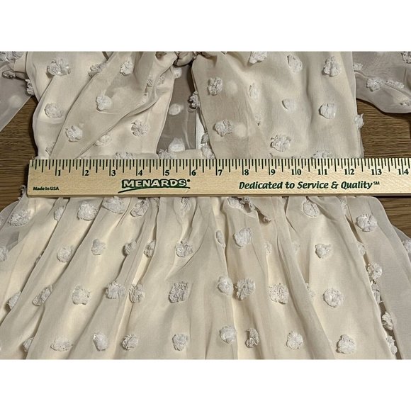 Boho Women Size Small Cream Short Verde‎ Dress Peasant Bohemian Cottagecore - Picture 6 of 12